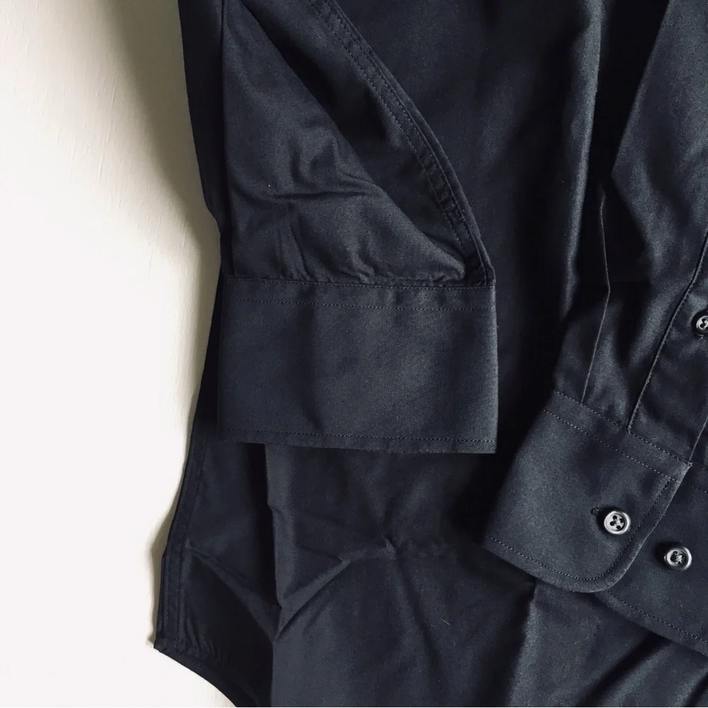 NWOT Protocol Black Dress Shirt Polyester/Cotton Blend Size 15 1/2 Sleeve 32/33 - Picture 7 of 7